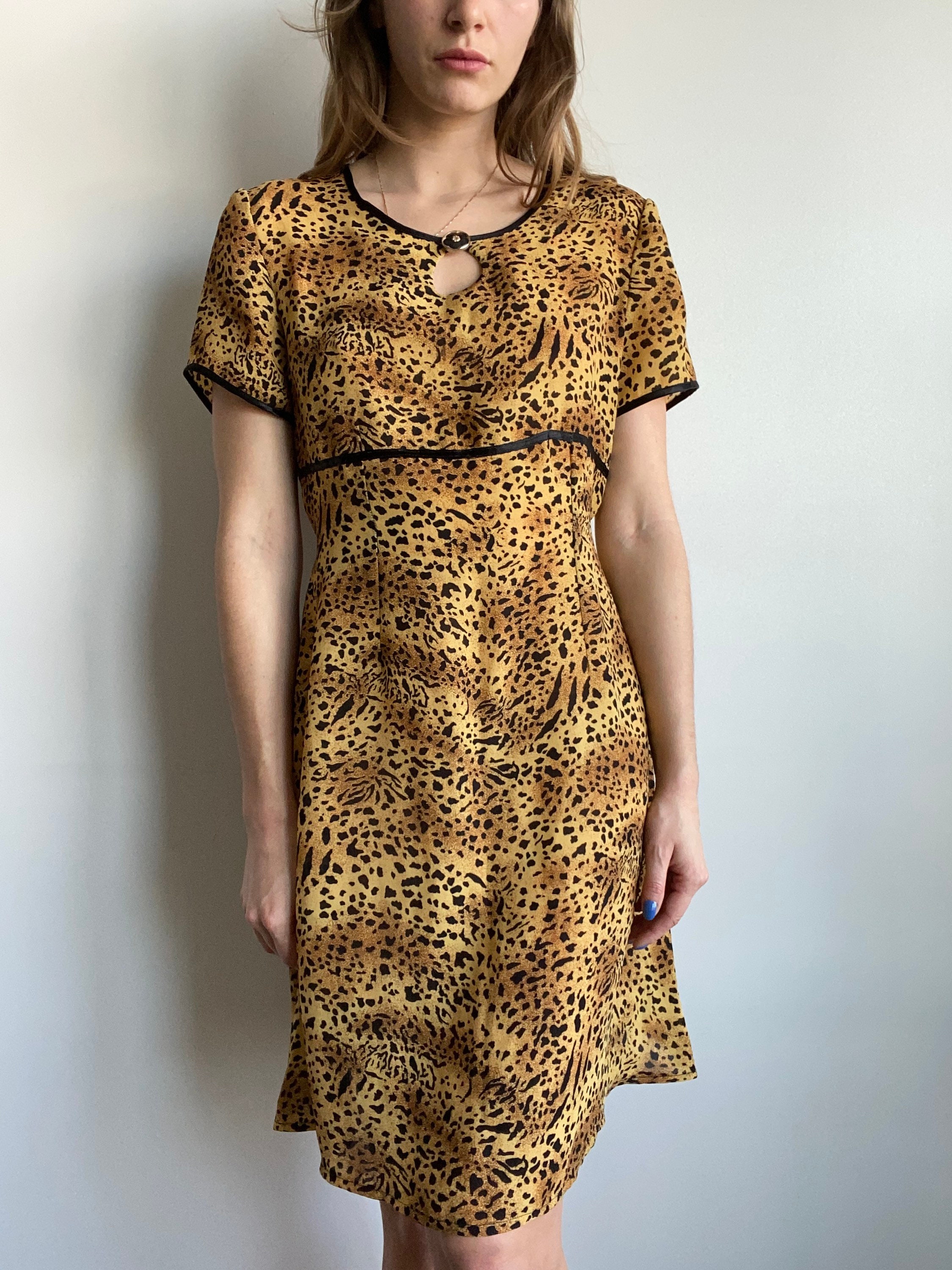 Leopard Print Y2K Tie Back Dress / Xs-L | Etsy