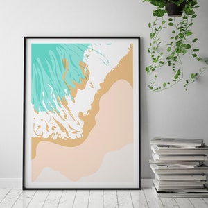 Beach sea ocean landscape Summer abstract beach sea ocean artwork wall art poster