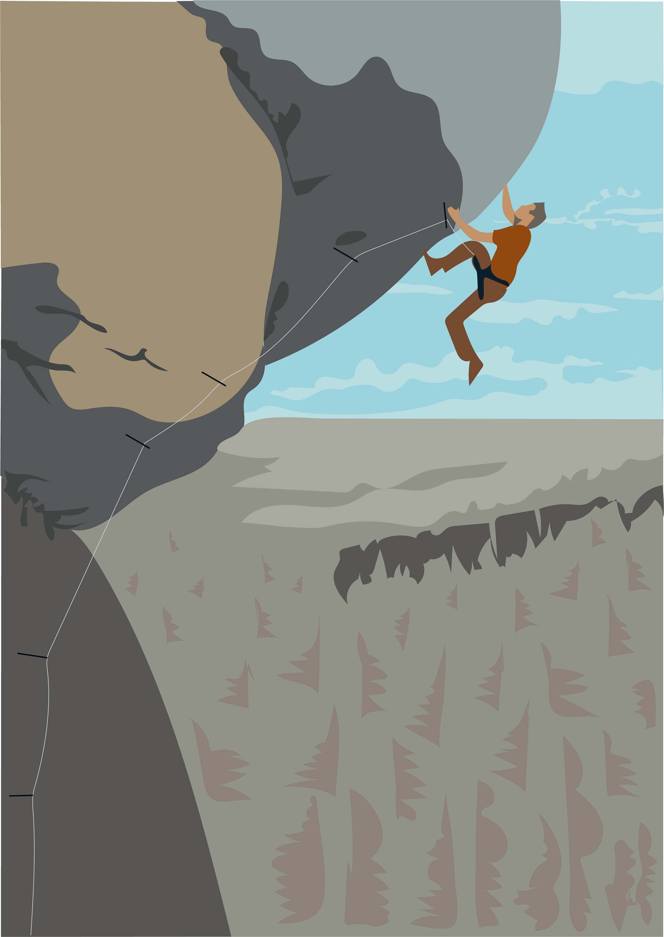 Rock climbing poster Climbing mountain artwork Abstract Etsy