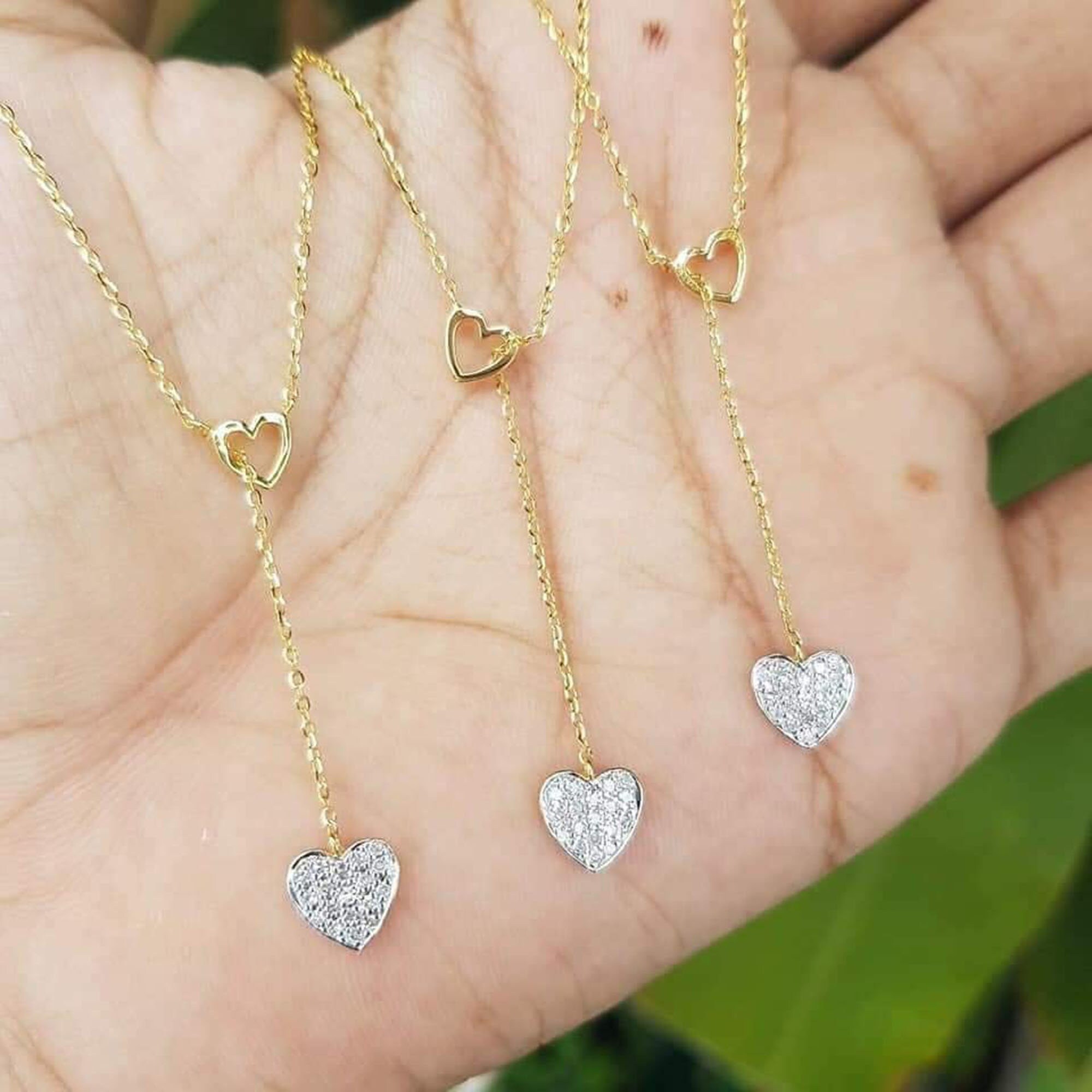 Real 9kgold Real Diamond Necklace Chain in Diamonds Lariat & Etsy