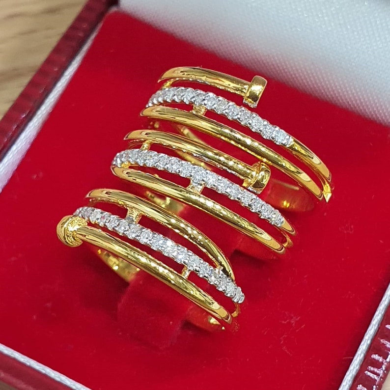 Diamond Ring Wrap Nail Design Fashion Trend Gift for Men Women Etsy