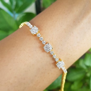 Diamond Bracelets For Women Gold Diamond Tennis Blush Stunning Design Unique
