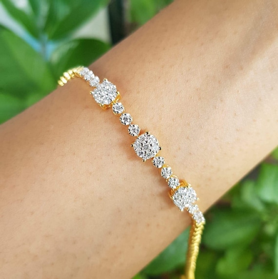 Floral Leaf Design Diamond Bracelet - Dr. Gold Jewelry & Diamonds