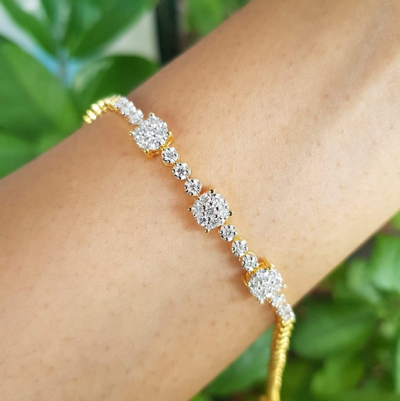 Diamond Bracelets for Women Gold Diamond Tennis Blush Stunning Design Unique Etsy Canada