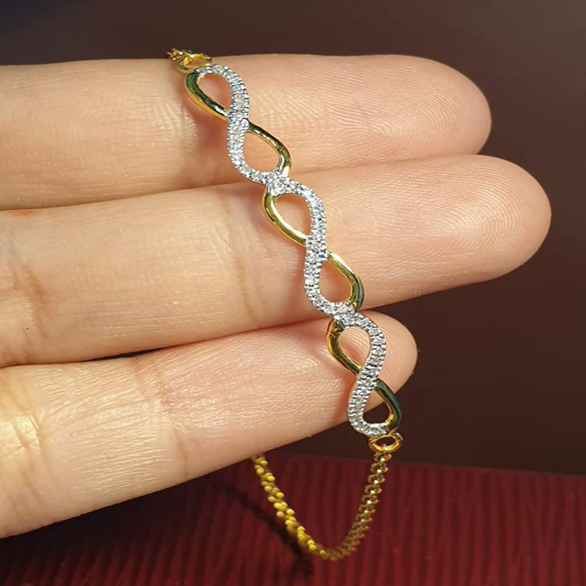 Infinity Bracelet Diamonds Sparkling Bangle Bracelet Charms Etsy Canada