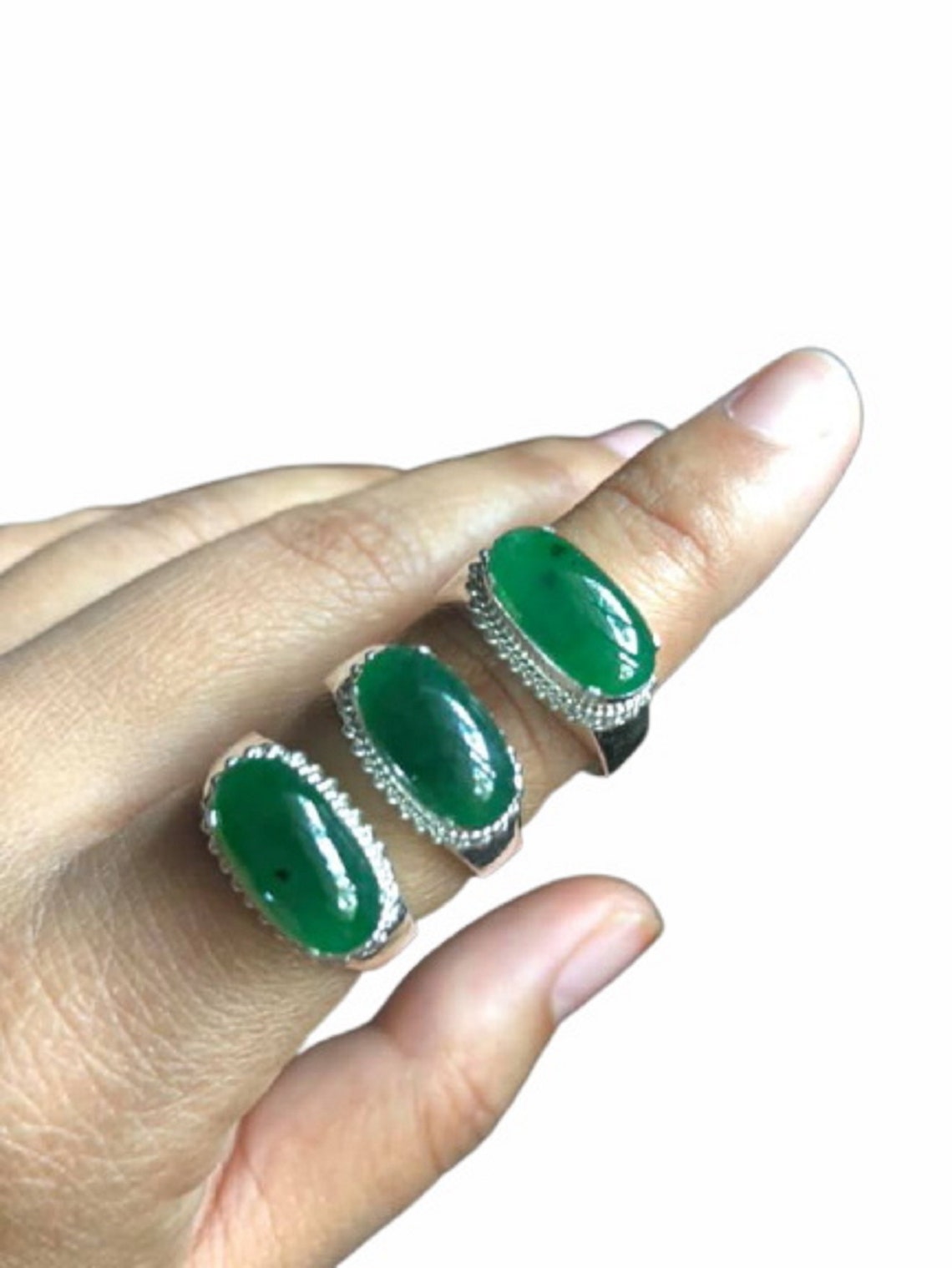 Sale jadeite jade ring green imperial jade natural jadeite Etsy