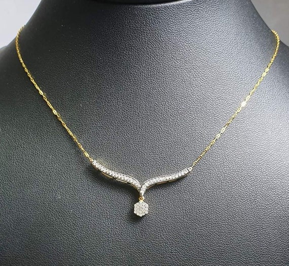 Sleek diamond deals necklace