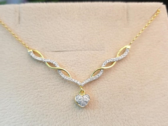 Diamond Necklace Twisted Heart Drop the High End Quality Necklace