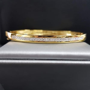 Diamond Side Trim Bangle L Thick  Bangle  Real gold luxury bangle