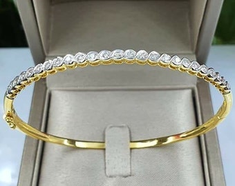 Diamond Twist Bangle Bracelet Solid Gold Double lucky Charms For man woman