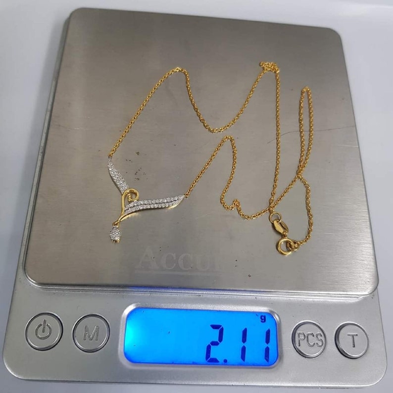 Diamond Necklace V Shape Drop Ladies Gold Necklace Diamond Etsy