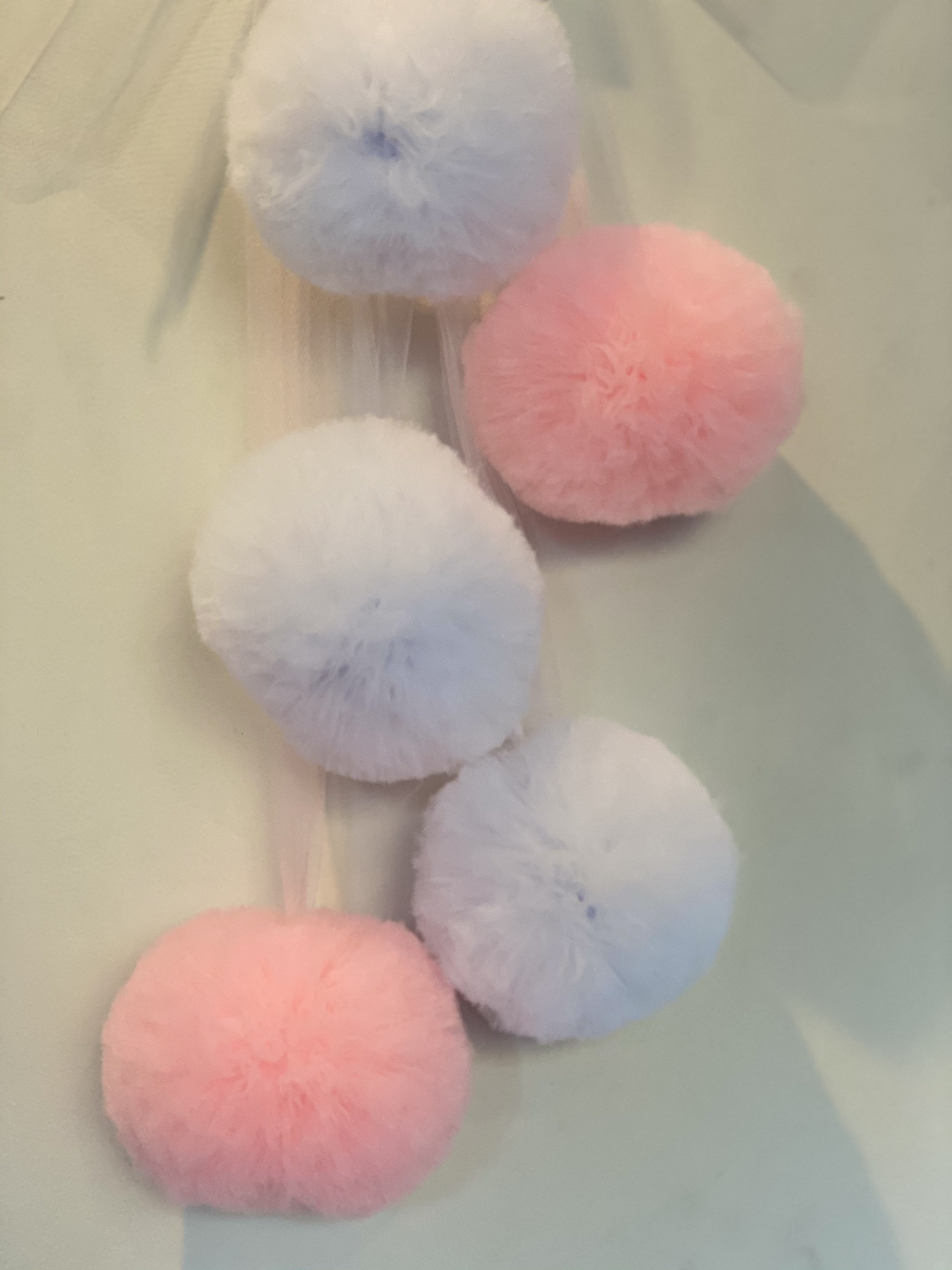 Rainbow Pom Poms Pom Pom keyring Etsy