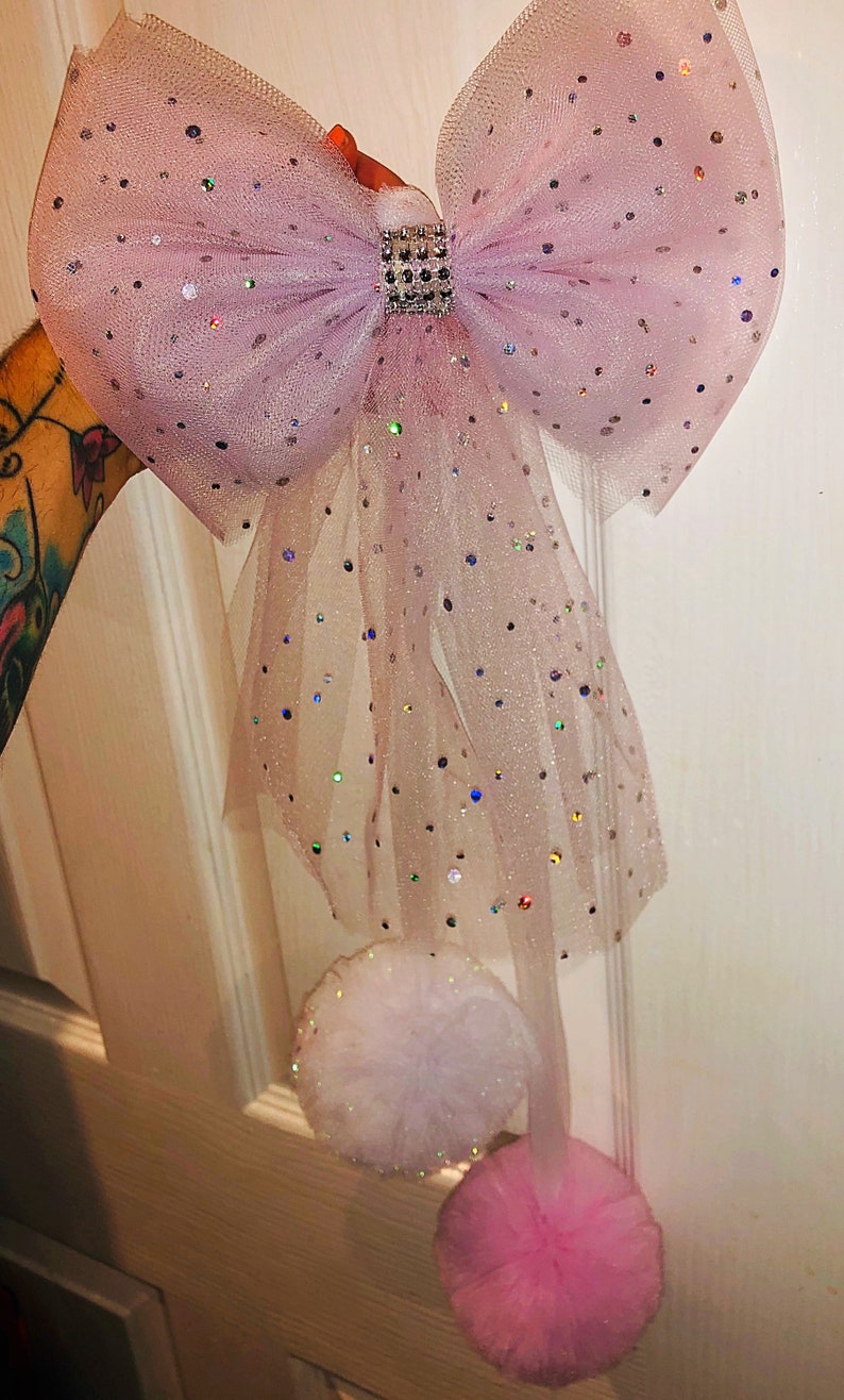 Cot Canopy Bow Pom Pom garland toddlers room nursery decor Etsy