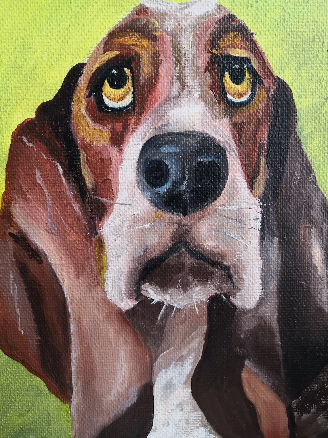 Basset Hund Kunst Hund Porträt Leinwand Haustier Malerei Etsy