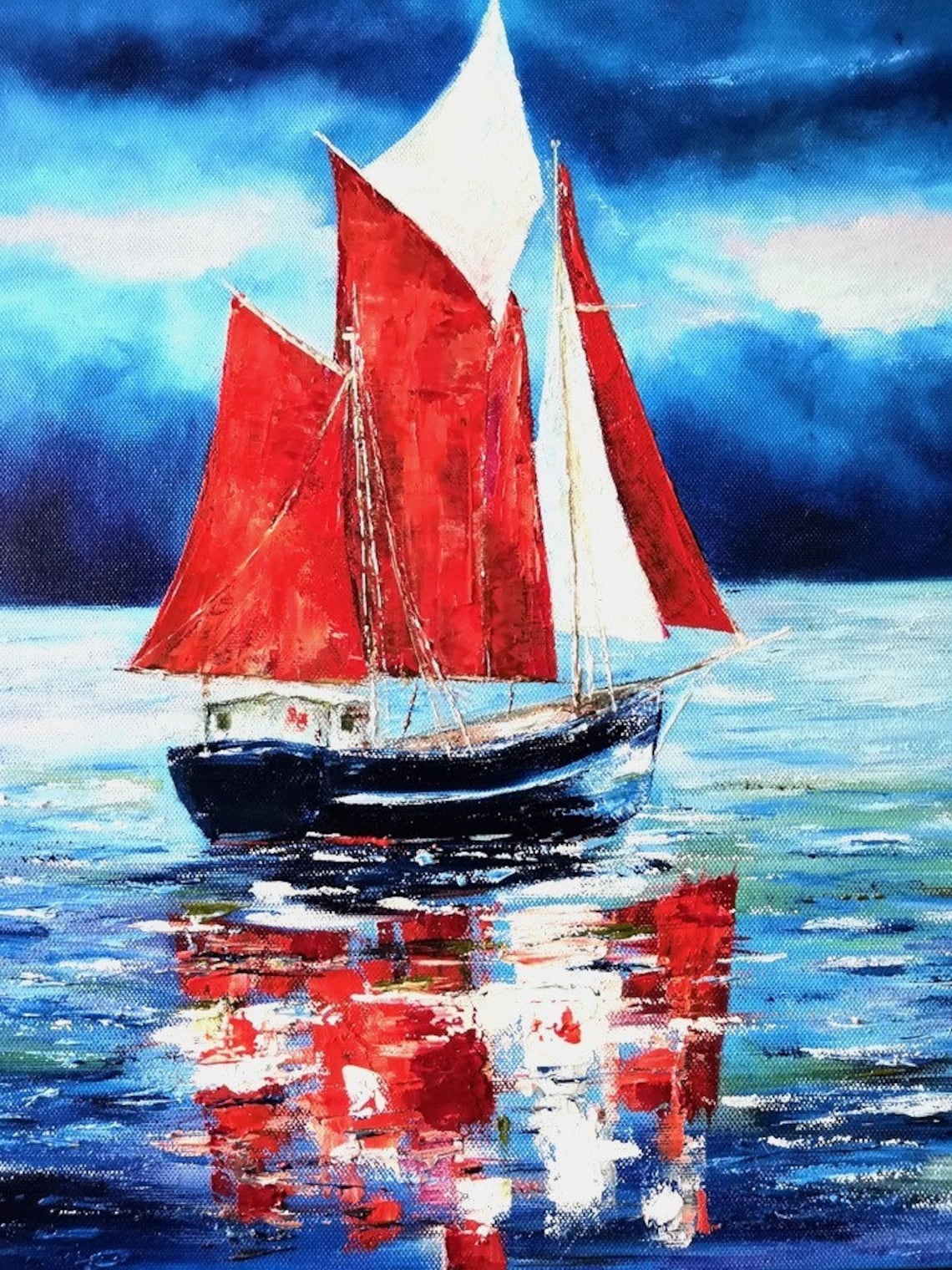 bild segelboot leinwand