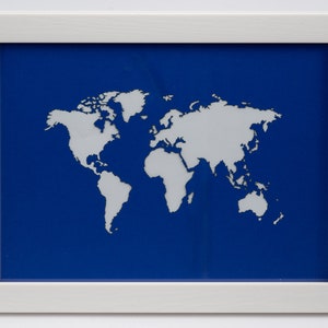 Geldgeschenk Weltkarte MIT Bilderrahmen, Hochzeitsgeschenk, Geburtstagsgeschenk, Geldverpackung (ohne Beschriftung) L