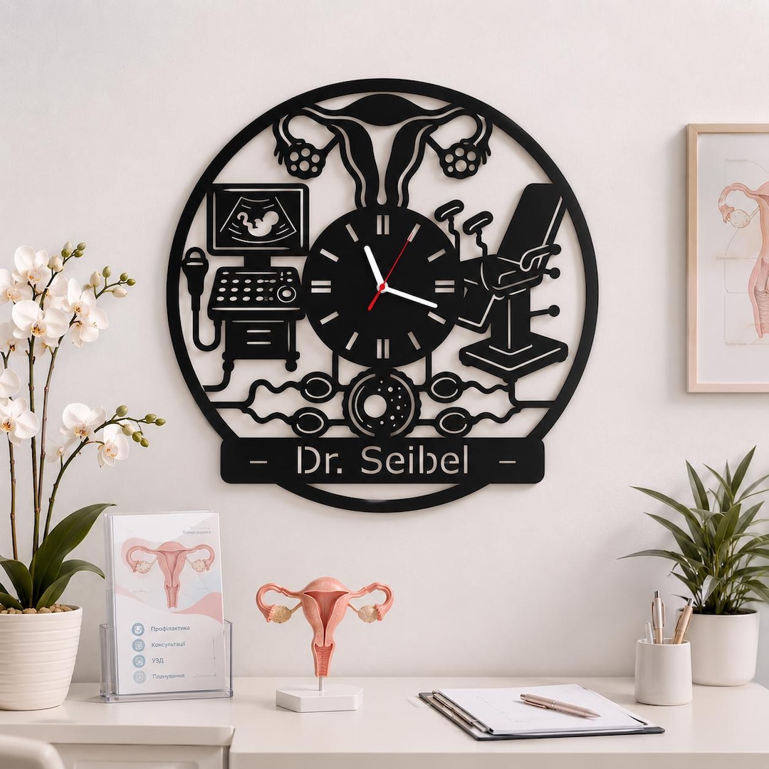 Personalized Gynecologist Wooden Wall Clock, Custom OBGYN Name Sign ...