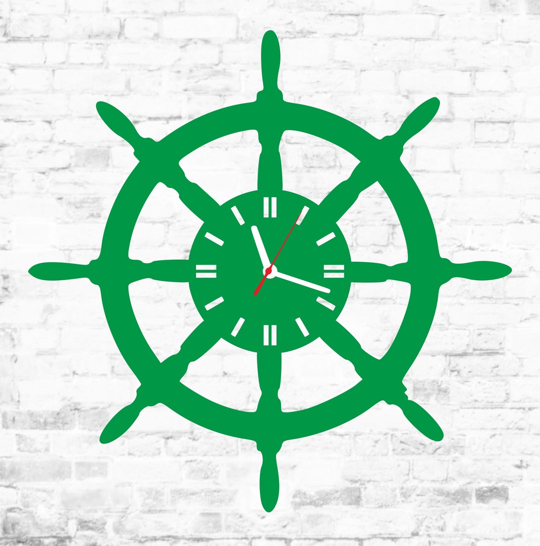 ENJOYMYWOOD Wooden Wall Clock Ship Wheel Home Decor for Living Etsy