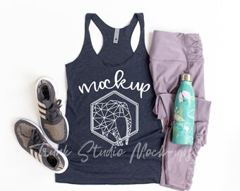 Yoga Gym Tank Top Mockup Next Level 6733 Vintage Shocking Hot Etsy
