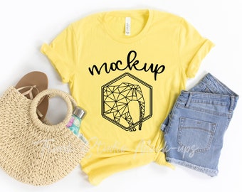 Download Yellow Shirt Mock Up Etsy