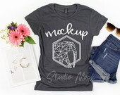 Anvil 880 Heather Dark Grey Women 39 s Shirt Mock Up Anvil 880 Shirt Mock Up Womens Anvil MockUp TShirt Mockup Womens Shirt Flat Lay