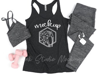 Next Level 6733 Vintage Black Tank Mock Up Womens Tank Etsy