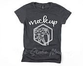 Anvil 880 Heather Dark Grey Women 39 s Shirt Mock Up, Anvil 880 Shirt Mock Up, Womens Anvil MockUp, TShirt Mockup, Womens Shirt Flat Lay