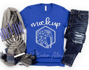 Bella Canvas 3001 True Royal T Shirt Mockup Shirt Flat Lay Etsy