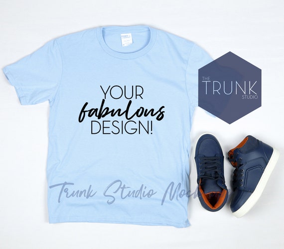 Download Free Baby Blue Port Co 450y Shirt Mockup 12 Best Free Mockups Websites For Designers PSD Mockup Template