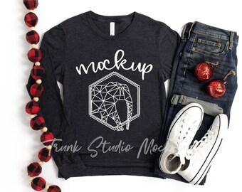 Bella Canvas 6500 Deep Heather Bella Canvas Long Sleeve Etsy