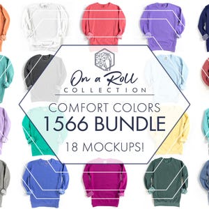 Comfort Colors 1566 Mockup Bundle | 18 Sweatshirt flach gelegt