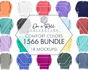 Comfort Colors 1566 Mockup Bundle | 18 Sweatshirt Flat Lays