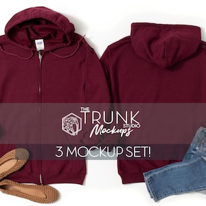 Maroon Zip Hoodie - Etsy
