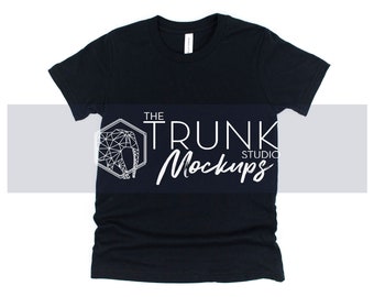 Bella Canvas 3001Y BLACK Shirt Mockup, 3001y Mockup Mockup, Kids Shirt Mockup, Girls and Boys Styled Mockup, Bella Canvas Mockup