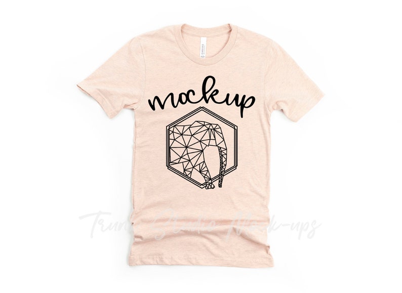 Download Bella Canvas 3001 Heather Prism Peach Shirt Mock Up 3001 ...