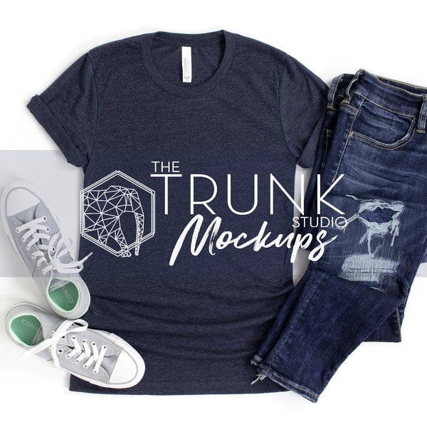 Heather Navy Bella Canvas - Etsy