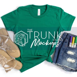 Bella Canvas 3001Y Mockup Bundle | 8 Mädchen Side Tie T-Shirt Flat Lay JPGs Bild 4
