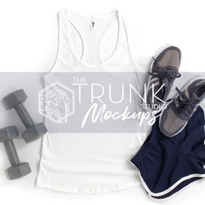 1533 WHITE Mockup, Next Level 1533 Mockup, 1533 Mockup White, White Tank Top Mockup, Tank Top Mockup White, Workout Tank Top Mockup