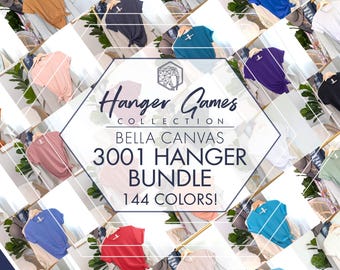 Bella Canvas 3001 Bundle | 144 Hanger T-Shirt Photos | JPG