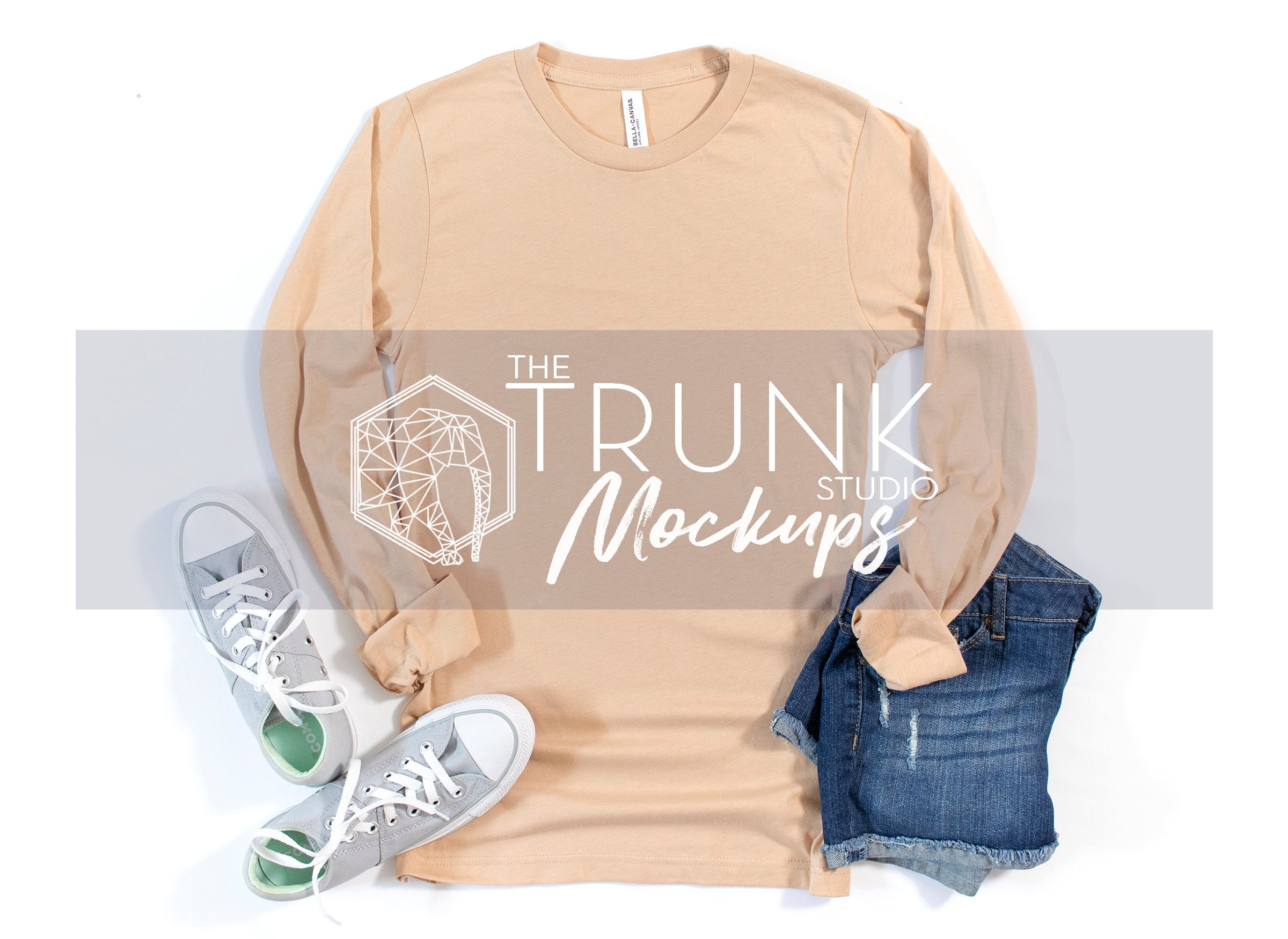 Bella Canvas 3501 SAND DUNE Mockup 