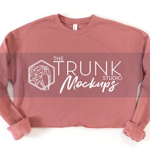 Bella Canvas 7503 Mauve Mockup, Mauve Crop Sweatshirt Mockup, Crop Sweatshirt Mockup, 7503 Crop Sweatshirt Mockup, Bella Canvas 7503 Mockup