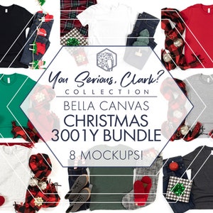 3001y CHRISTMAS BUNDLE, 3001Y Mockup Bundle, Bella Canvas 3001y Mockup, Kids Christmas Shirt Mockup, Youth Christmas Mockup, 3001y Mockup