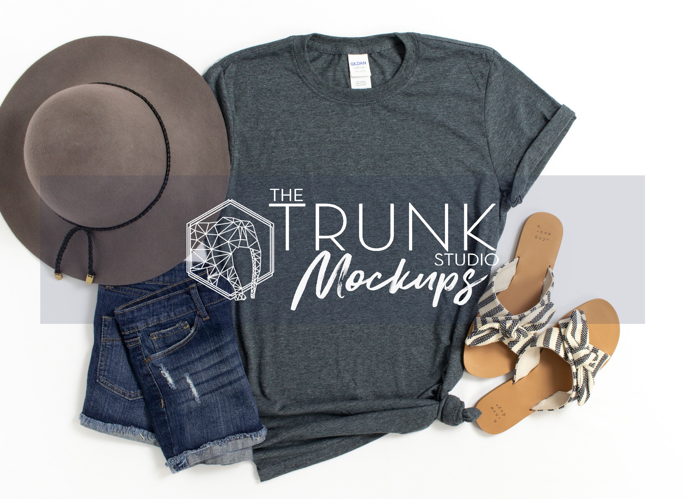 Download Gildan 64000 Dark Heather Mock Up 64000 Mockup Dark ...