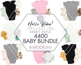 Rabbit Skins 4400 Bundle | 8 Infant Bodysuit Flat Lays | JPG