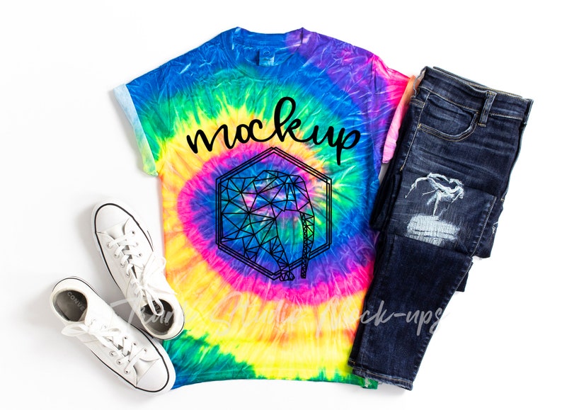 Download Colortone Neon Rainbow Tie-Dye CD100 Mock Up Tie Dye Shirt | Etsy