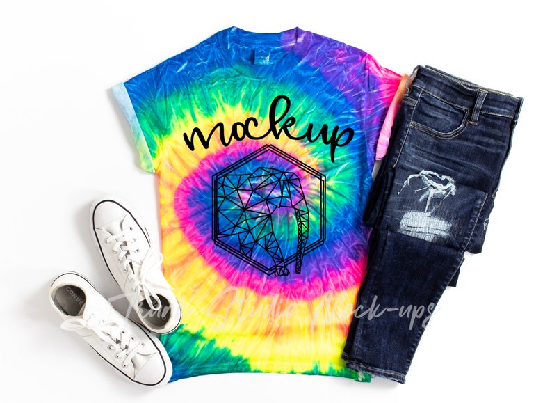 Download Colortone Neon Rainbow Tie-Dye CD100 Mock Up Tie Dye Shirt ...