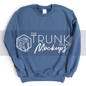 18000 INDIGO BLUE Mockup, Indigo 18000 Mockup, Indigo Blue Sweatshirt Mockup, Gildan Sweatshirt Mockups, Gildan 18000 Mockups
