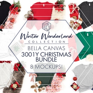 CHRISTMAS 3001y Mockup Bundle, Bella Canvas 3001y Mockup, 3001y Mockup Bundle, Christmas Shirt Mockup, Kids Mockup Bundle, 3001y Mockup