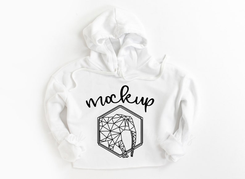 Download 7502 Crop Hoodie White Mock Up Womens Crop Hoodie ...