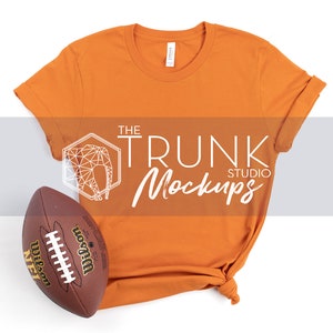 3001 BURNT ORANGE Mockup, Bella Canvas FOOTBALL Mockup, Bella Canvas Burnt Orange Mockup, Burnt Orange Mockup, Football Mockup Women